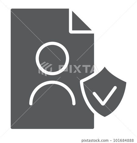Gdpr personall data glyph icon, private and gdpr, document sign, vector graphics, a solid pattern on a white background, eps 10. 101684888