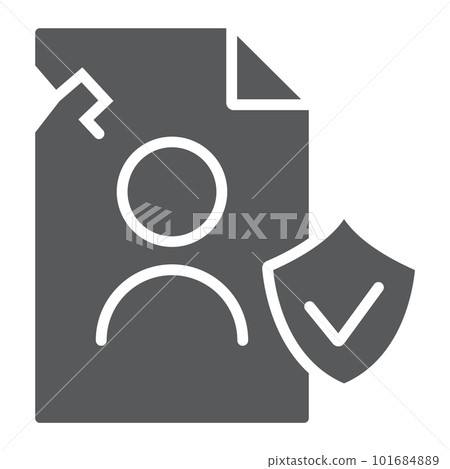 Breach personall data glyph icon, private and protect, privacy breach sign, vector graphics, a solid pattern on a white background, eps 10. 101684889