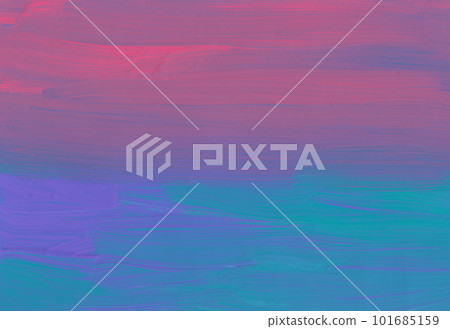 Abstract deep purple, pink and sea green ombre background. Violet, red and teal green gradient backdrop. Brush strokes on paper. Modern art 101685159