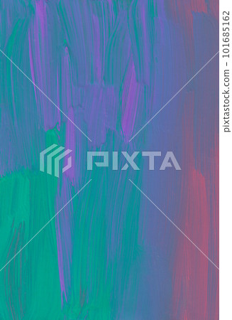 Abstract deep purple, red, blue, green background. Brush strokes on paper. Modern art 101685162