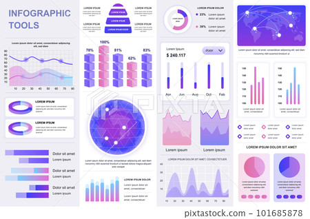 Bundle infographic UI, UX, KIT elements. Different charts, diagrams, workflow, flowchart, timeline, schemes, marketing icons, graphs and bars design template. Vector info graphic and infographics set. Bundle infographic UI, UX, KIT elements. Different charts, diagrams, workflow, flowchart, timeline, schemes, marketing icons, graphs and bars design template. Vector info graphic and infographics set. 101685878