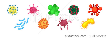 Colorful Virus and Microbes of Different Shape Vector Set Colorful Virus and Microbes of Different Shape Vector Set 101685994