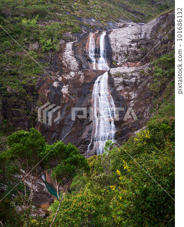 Serene Beauty of Caparao's Majestic Waterfall in the Heart of Brazilian Jungle Serene Beauty of Caparao's Majestic Waterfall in the Heart of Brazilian Jungle 101686132