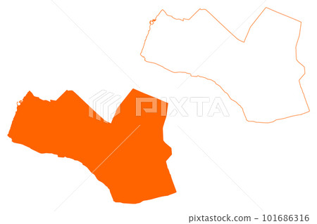 Ermelo municipality (Kingdom of the Netherlands, Holland, Gelderland or Guelders province) map vector illustration, scribble sketch Ermelo map 101686316