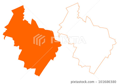Midden-Drenthe municipality (Kingdom of the Netherlands, Holland, Drenthe province) map vector illustration, scribble sketch Midden Drenthe or Middenveld map 101686380