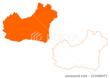 Oost Gelre municipality (Kingdom of the Netherlands, Holland, Gelderland or Guelders province) map vector illustration, scribble sketch Oost Gelre map 101686471