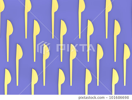 Set of disposable utensils like knife on monochrome background. Set of disposable utensils like knife on monochrome background. 101686698
