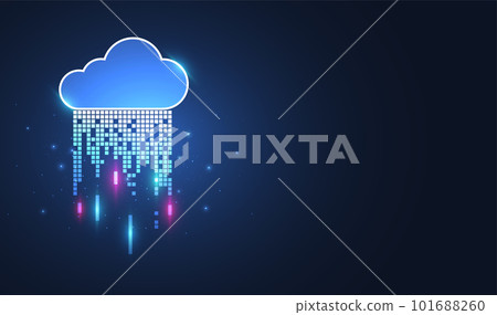 Cloud computing concept design. Digital data transform download and upload. Cloud technology network. Vector illustration 101688260