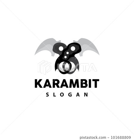 Kerambit Logo, Indonesia Fighting Weapon Vector, Ninja Fighting Tool Simple Design, Template Illustration Symbol Icon 101688809