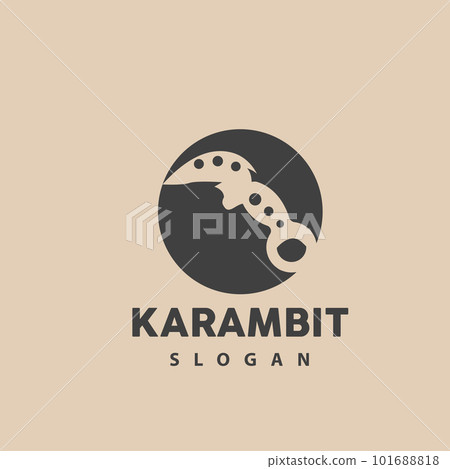 Kerambit Logo, Indonesia Fighting Weapon Vector, Ninja Fighting Tool Simple Design, Template Illustration Symbol Icon 101688818