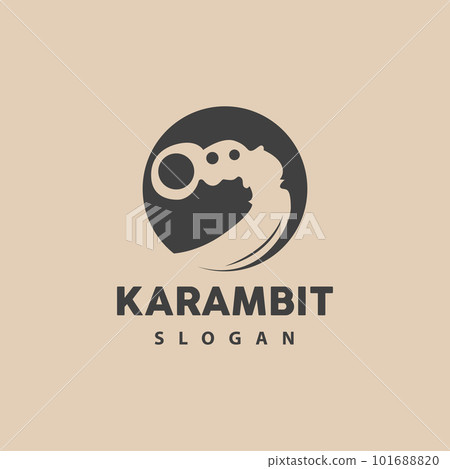 Kerambit Logo, Indonesia Fighting Weapon Vector, Ninja Fighting Tool Simple Design, Template Illustration Symbol Icon 101688820