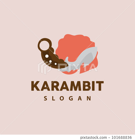 Kerambit Logo, Indonesia Fighting Weapon Vector, Ninja Fighting Tool Simple Design, Template Illustration Symbol Icon 101688836