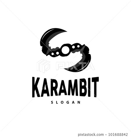 Kerambit Logo, Indonesia Fighting Weapon Vector, Ninja Fighting Tool Simple Design, Template Illustration Symbol Icon 101688842