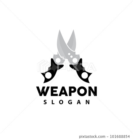 Kerambit Logo, Indonesia Fighting Weapon Vector, Ninja Fighting Tool Simple Design, Template Illustration Symbol Icon 101688854