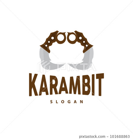 Kerambit Logo, Indonesia Fighting Weapon Vector, Ninja Fighting Tool Simple Design, Template Illustration Symbol Icon 101688863