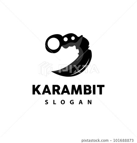 Kerambit Logo, Indonesia Fighting Weapon Vector, Ninja Fighting Tool Simple Design, Template Illustration Symbol Icon 101688873