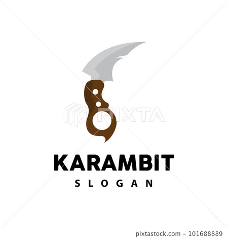 Kerambit Logo, Indonesia Fighting Weapon Vector, Ninja Fighting Tool Simple Design, Template Illustration Symbol Icon 101688889