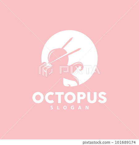 Octopus Logo, Sea Animals Vector, Seafood Ingredients Cuttlefish Tentacles Icon Silhouette Design 101689174