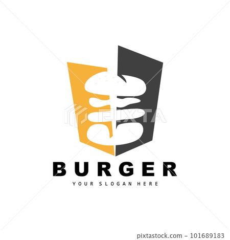 Burger Logo, Fast Food Design, Bread And Vegetables Vector, Fast Food Restaurant Brand Icon Illustration 101689183