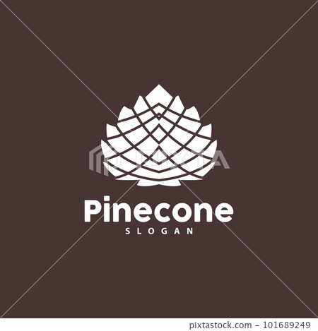 Pine Cone Logo, Elegant Luxury Pine Simple Design, Tree Acorn Icon Vector, Product Brand Illustration Pine Cone Logo, Elegant Luxury Pine Simple Design, Tree Acorn Icon Vector, Product Brand Illustration 101689249