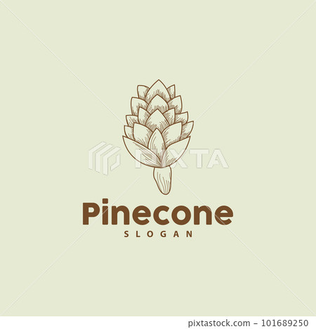 Pine Cone Logo, Elegant Luxury Pine Simple Design, Tree Acorn Icon Vector, Product Brand Illustration Pine Cone Logo, Elegant Luxury Pine Simple Design, Tree Acorn Icon Vector, Product Brand Illustration 101689250