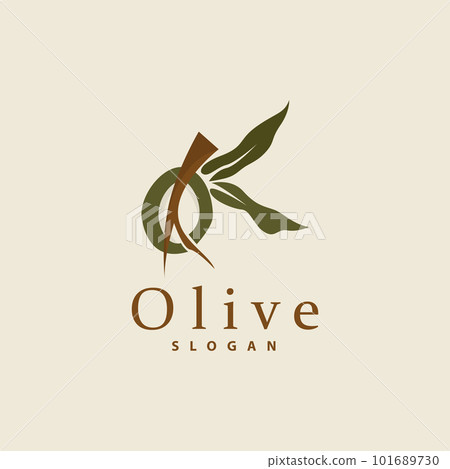 Olive Oil Logo, Olive Leaf Plant Herbal Garden Vector, Simple Elegant Luxurious Icon Design Template illustration Olive Oil Logo, Olive Leaf Plant Herbal Garden Vector, Simple Elegant Luxurious Icon Design Template illustration 101689730