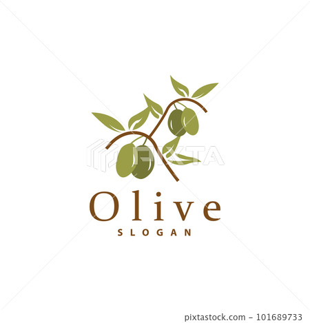 Olive Oil Logo, Olive Leaf Plant Herbal Garden Vector, Simple Elegant Luxurious Icon Design Template illustration Olive Oil Logo, Olive Leaf Plant Herbal Garden Vector, Simple Elegant Luxurious Icon Design Template illustration 101689733