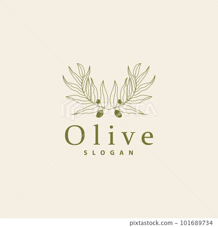 Olive Oil Logo, Olive Leaf Plant Herbal Garden Vector, Simple Elegant Luxurious Icon Design Template illustration Olive Oil Logo, Olive Leaf Plant Herbal Garden Vector, Simple Elegant Luxurious Icon Design Template illustration 101689734