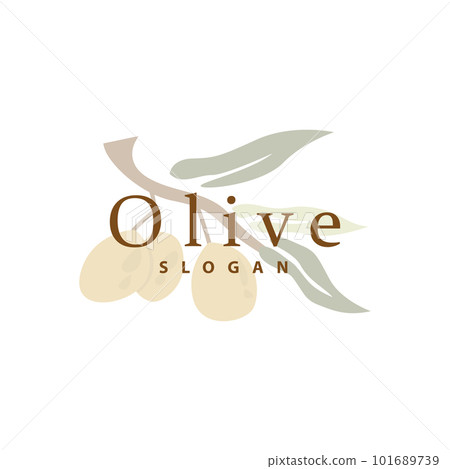 Olive Oil Logo, Olive Leaf Plant Herbal Garden Vector, Simple Elegant Luxurious Icon Design Template illustration Olive Oil Logo, Olive Leaf Plant Herbal Garden Vector, Simple Elegant Luxurious Icon Design Template illustration 101689739