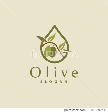 Olive Oil Logo, Olive Leaf Plant Herbal Garden Vector, Simple Elegant Luxurious Icon Design Template illustration Olive Oil Logo, Olive Leaf Plant Herbal Garden Vector, Simple Elegant Luxurious Icon Design Template illustration 101689741