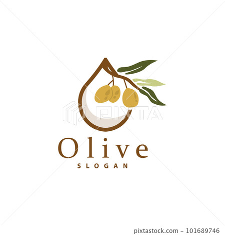 Olive Oil Logo, Olive Leaf Plant Herbal Garden Vector, Simple Elegant Luxurious Icon Design Template illustration Olive Oil Logo, Olive Leaf Plant Herbal Garden Vector, Simple Elegant Luxurious Icon Design Template illustration 101689746