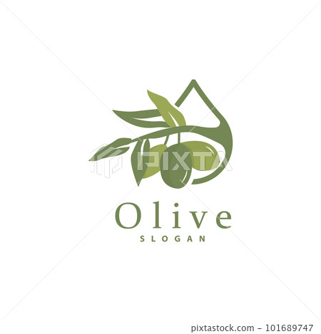 Olive Oil Logo, Olive Leaf Plant Herbal Garden Vector, Simple Elegant Luxurious Icon Design Template illustration Olive Oil Logo, Olive Leaf Plant Herbal Garden Vector, Simple Elegant Luxurious Icon Design Template illustration 101689747