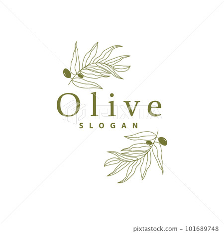 Olive Oil Logo, Olive Leaf Plant Herbal Garden Vector, Simple Elegant Luxurious Icon Design Template illustration Olive Oil Logo, Olive Leaf Plant Herbal Garden Vector, Simple Elegant Luxurious Icon Design Template illustration 101689748