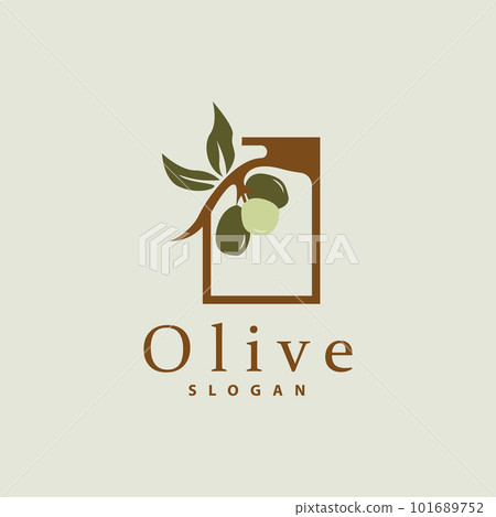 Olive Oil Logo, Olive Leaf Plant Herbal Garden Vector, Simple Elegant Luxurious Icon Design Template illustration Olive Oil Logo, Olive Leaf Plant Herbal Garden Vector, Simple Elegant Luxurious Icon Design Template illustration 101689752