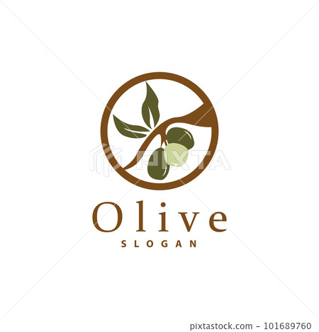 Olive Oil Logo, Olive Leaf Plant Herbal Garden Vector, Simple Elegant Luxurious Icon Design Template illustration Olive Oil Logo, Olive Leaf Plant Herbal Garden Vector, Simple Elegant Luxurious Icon Design Template illustration 101689760