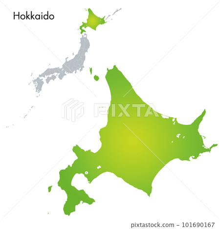 Hokkaido and Japanese archipelago map 101690167