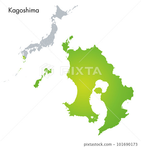 鹿兒島縣和日本列島地圖 101690173