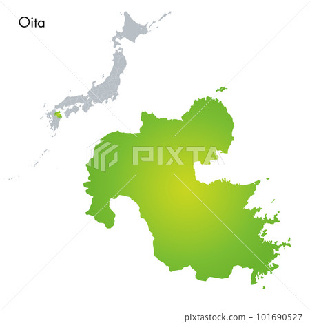 Oita prefecture and Japanese archipelago map Oita prefecture and Japanese archipelago map 101690527