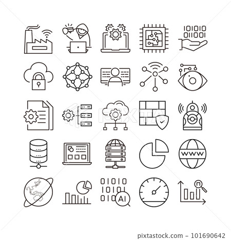 device artificial intelligence technology icon set device artificial intelligence technology icon set 101690642