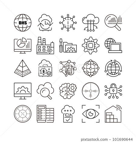 device artificial intelligence technology icon set device artificial intelligence technology icon set 101690644