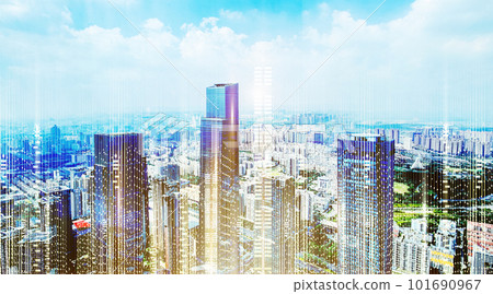 數字城市,未來城市天際線 數字城市,未來城市天際線 101690967