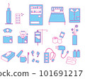 Simple hospital admission icon set 101691217