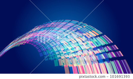 彩色方塊彎曲動感霓虹科技感空間感背景 101691393