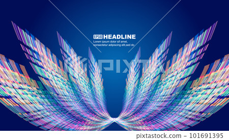 彩色方塊組成飛翔翅膀互聯網科技峰會背景 101691395