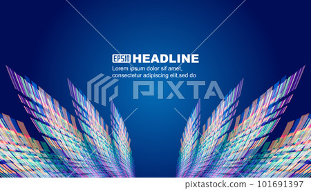 彩色方塊幾何動感霓虹科技感空間感背景 101691397