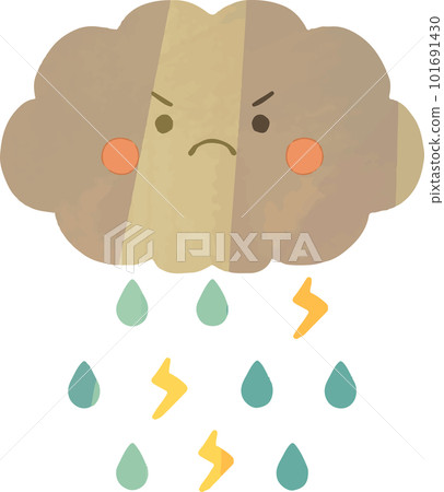 Rain cloud thunder rain vector illustration material Rain cloud thunder rain vector illustration material 101691430