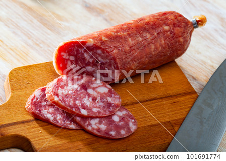 Spanish dry cured pork sausage Salchichon 101691774