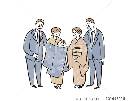 神社參拜,一家人,婆婆(外婆)抱著娃(baby;boy) 神社參拜,一家人,婆婆(外婆)抱著娃(baby;boy) 101692626