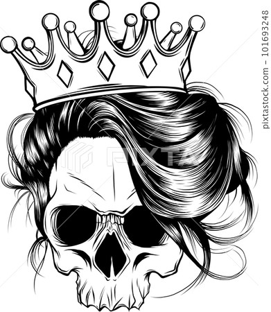 silhouette Skull Queen Line Art Vector Logo Design Illustration silhouette Skull Queen Line Art Vector Logo Design Illustration 101693248