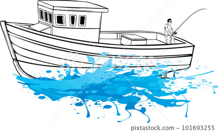 black white ark boat ship noah at sea logo illustration 101693255